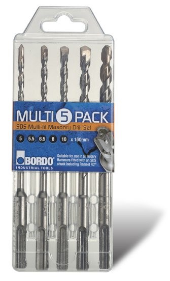 BORDO DRILL SDS MULTIFIT SET 5 5.5 6.5 8 10 X 160MM